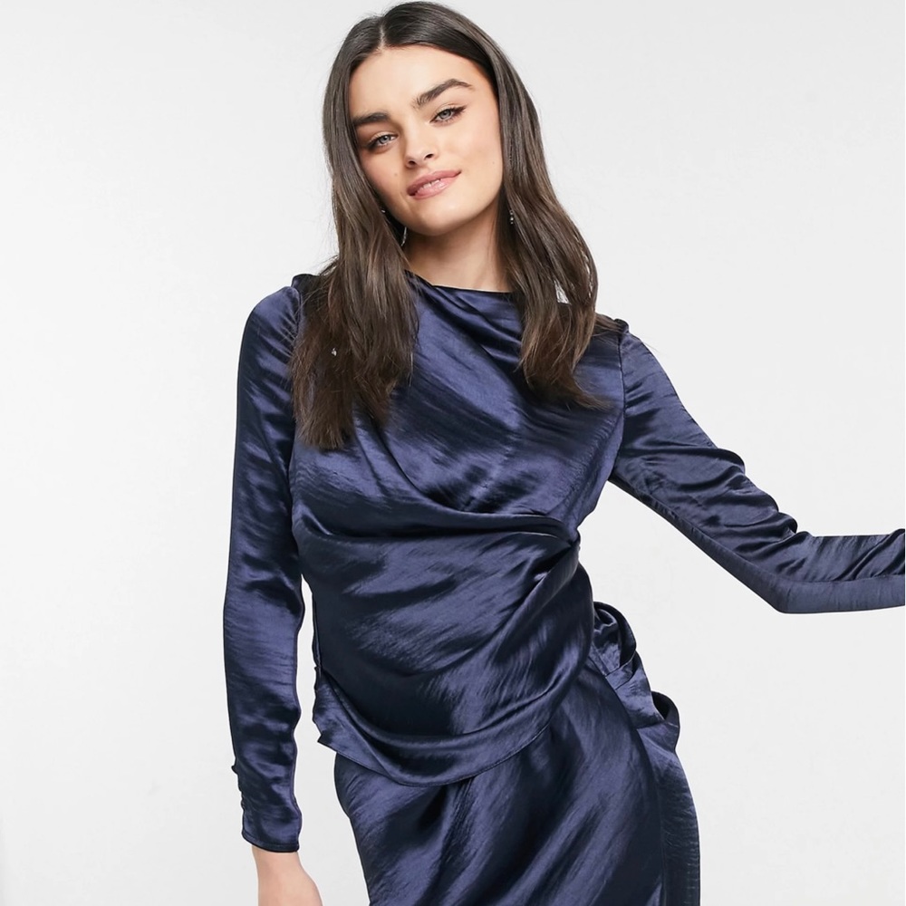 ASOS DESIGN Satin Drape Dress
